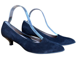 Beautifeel Black Nubuck Suede Leather Kitten Heels Pumps Shoes sz 41 10 10.5